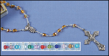 Faceted Glass Birthstone Rosary